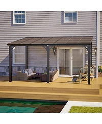 Asagikoiai 9x13 Ft Hardtop Gazebo, Aluminum Patio Pergola with Polycarbonate Roof