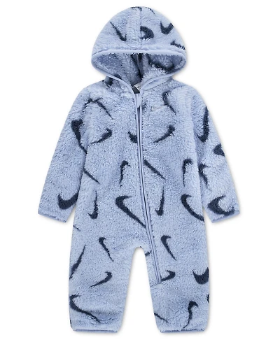 Nike Baby Boys' and Girls' Hooded Printed High-Pile Fleece Coverall