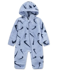 Nike Baby Boys' and Girls' Hooded Printed High-Pile Fleece Coverall
