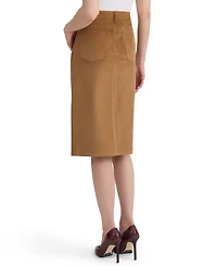 Jones New York Women's Lexington High-Waisted Pencil Center-Front Slit Corduroy Midi Skirt