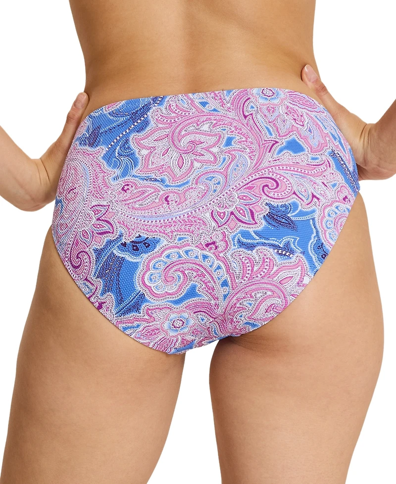 Tommy Bahama Women's Paisley Daze High-Waisted Tummy-Control Bikini Bottom
