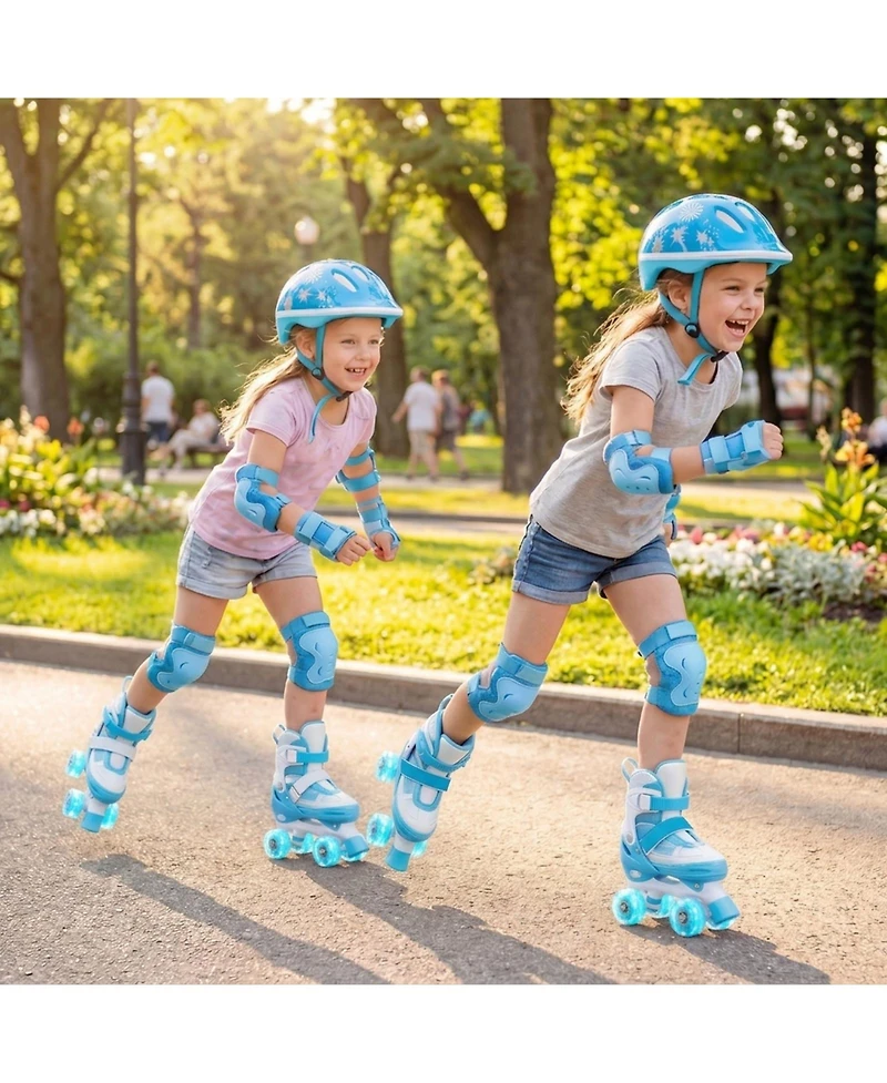 Sugift Kids Adjustable Roller Skates 4 Sizes with Light-up Wheels for Toddler