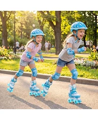Sugift Kids Adjustable Roller Skates 4 Sizes with Light-up Wheels for Toddler
