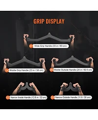 Sugift 5-Set Lat Pulldown Attachments T-bar V-bar Tricep Bar for Home Gym Strength Training