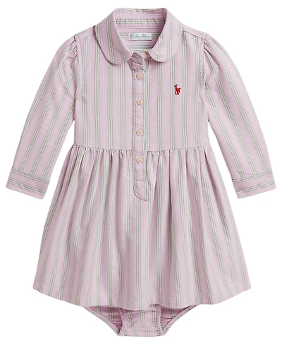 Polo Ralph Lauren Baby Girls' Striped Cotton Shirtdress and Bloomer