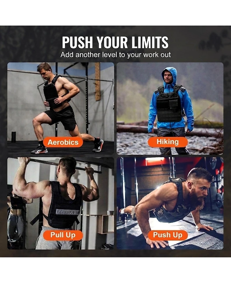 Sugift 5.75 Lb Pair Steel Weight Vest Plates Ergonomic Fit for Strength Training Running Fitness