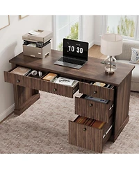 gaomon 54" Fluted Executive Desk with Charging Station