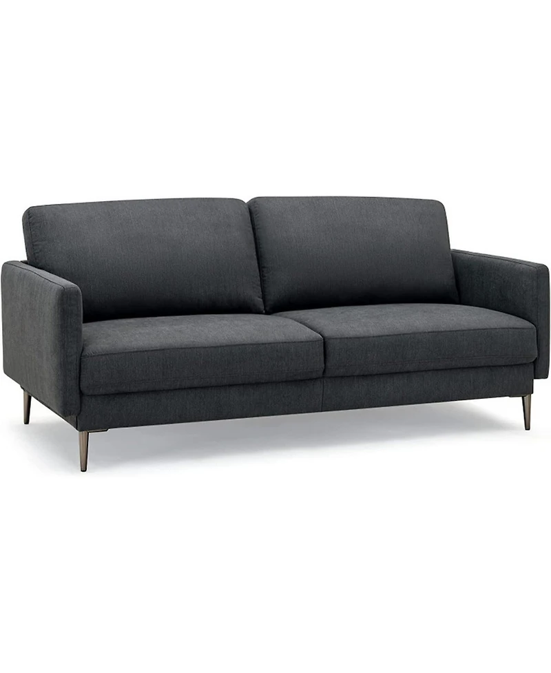 Sugift Modern Fabric Loveseat with Removable Zippered Backrest Cushions and Metal Legs