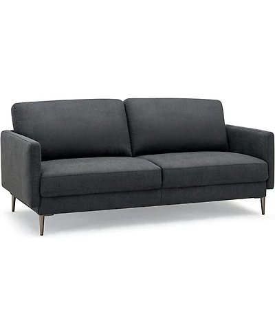Sugift Modern Fabric Loveseat with Removable Zippered Backrest Cushions and Metal Legs