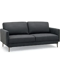 Sugift Modern Fabric Loveseat with Removable Zippered Backrest Cushions and Metal Legs