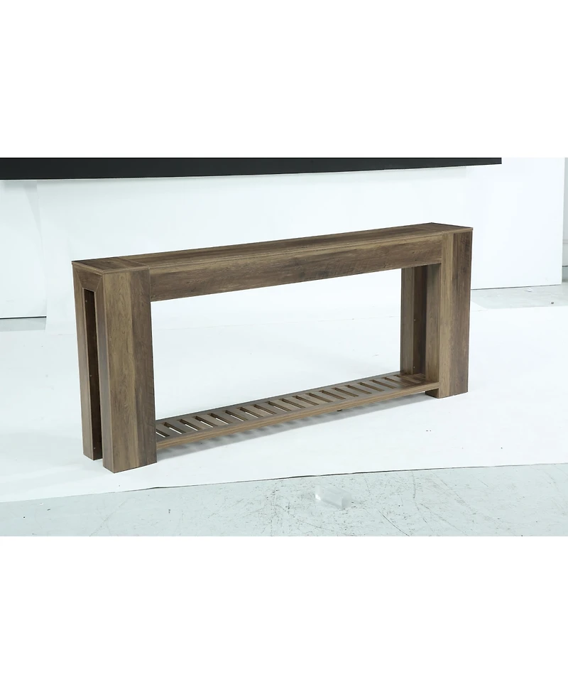 Tribesigns Farmhouse Console Table, Rustic Sofa Table with Storage, Industrial Wood Entry Table