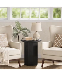 Tribesigns Round Pedestal End Table with Fluted Base