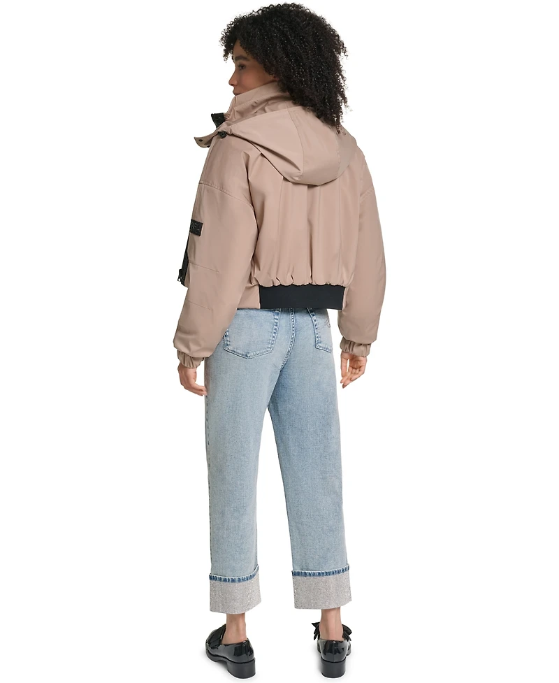 Karl Lagerfeld Paris Women's Zip Up Active Bomber Jacket