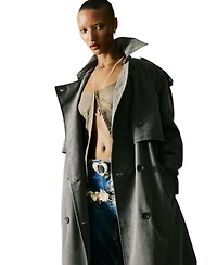 Desigual Women's Trench Coat Leather Effect