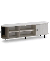 Sugift Tv Stand for TVs with Fluted Sliding Doors and 8 Storage Compartments