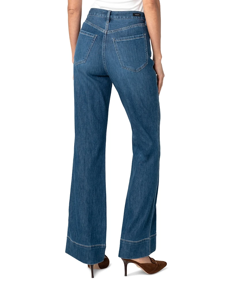 Liverpool Los Angeles Petite Relaxed High-Rise Seamed Bootcut Jeans
