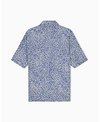 A|X Armani Exchange Men's Short Sleeve All-Over Logo Woven Button-Down Shirt