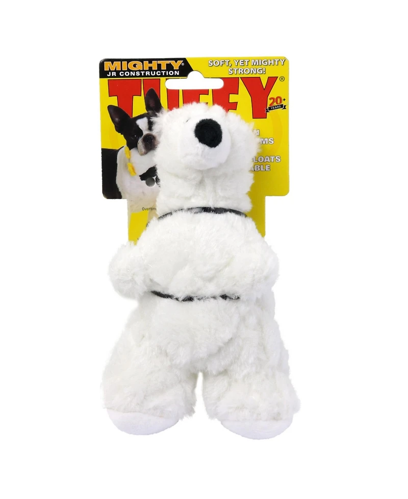 Mighty Jr Arctic Polar Bear 2 Pack, Durable Plush Squeaky Dog Toy