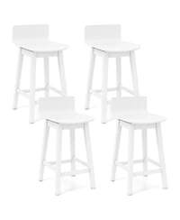 Sugift 24.5-Inch Swivel Wooden Bar Stools Set of 4 with Low Back