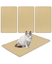 Sugift 4-Piece Cat Scratcher Mat Set 32 x 20 Inch Pads for Cats