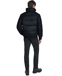 Karl Lagerfeld Paris Men's Sherpa Lined Stand Collar Puffer