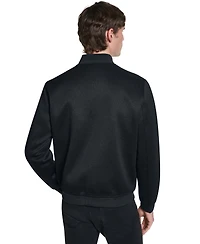 Karl Lagerfeld Men's Textured Varsity Zip Bomber Jacket