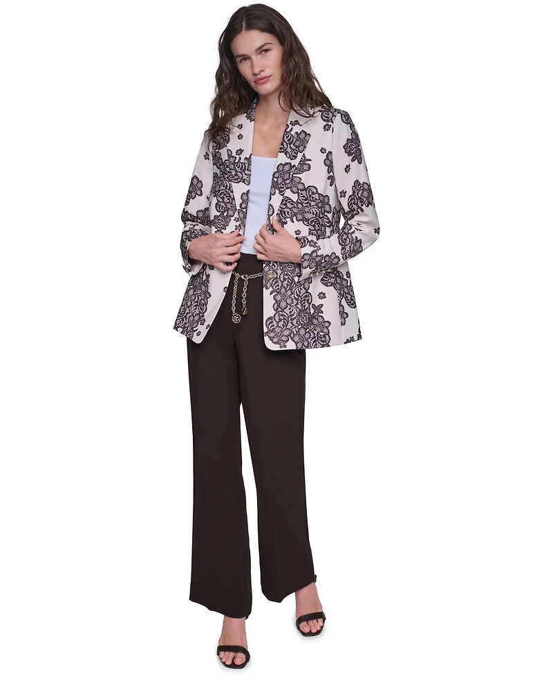 Karl Lagerfeld Paris Petite Floral Lace Blazer