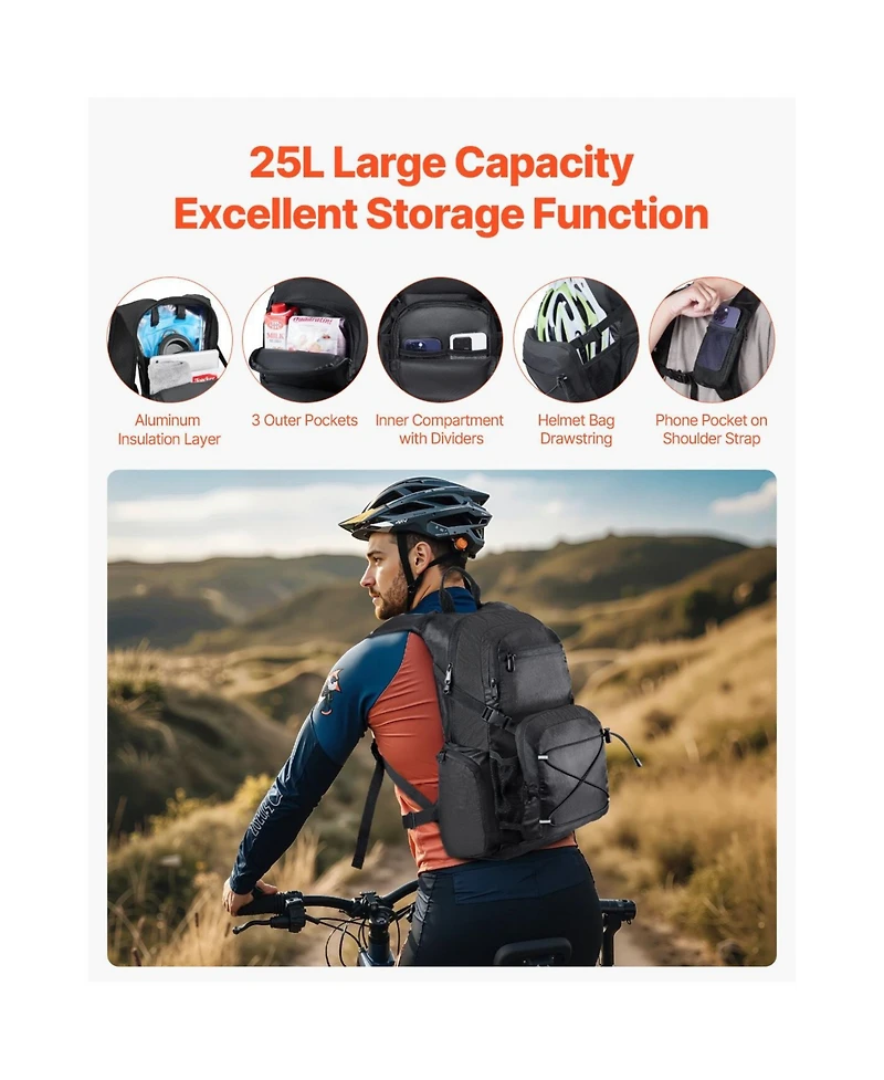 Hikeen Hydration Backpack, 25L Insulated Hydration Pack Backpack with 2L Tpu Water Bladder, Hiking Water Backpack with Storage for Men Women