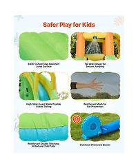 Hikeen Inflatable Bounce House, 13.3 x 11.4 x 8.4 ft Water Slide, Bouncer Castle with Climbing Wall, Double Tall Slides, Splash Pool