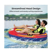 Hikeen 1 or 2 Person Inflatable Towable Tube for Boating with Drainage