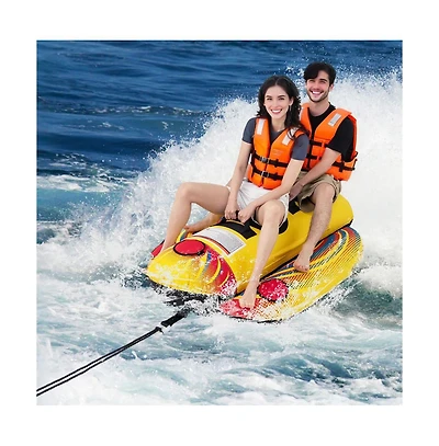 Hikeen 1 or 2 Person Inflatable Towable Tube Banana Boat for Boating