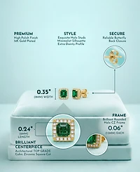 Classy Everyday wear Halo Square Stud Earrings
