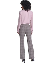 Karl Lagerfeld Paris Petite Plaid Flared Pants