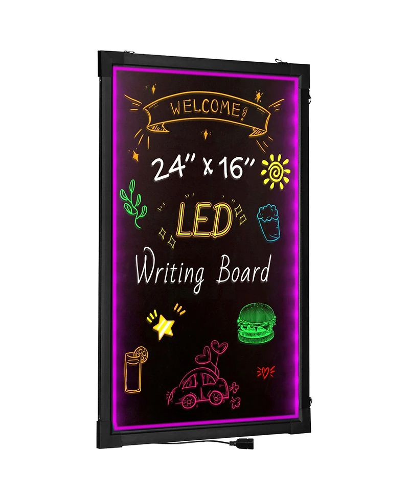 Yobtop Led Message Writing Board Illuminated Erasable Lighted Chalkboard, Neon Effect Menu Sign, Drawing Board with 8 Markers and Remote