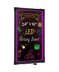 Yobtop Led Message Writing Board Illuminated Erasable Lighted Chalkboard, Neon Effect Menu Sign, Drawing Board with 8 Markers and Remote
