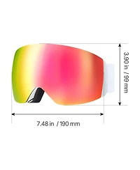 Sugift Frameless Otg Anti-Fog Snow Goggles With Spherical Lens Tpu Frame For Men Women Youth