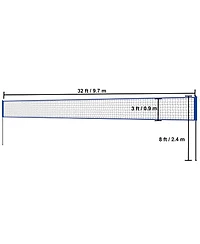 Sugift Portable Volleyball Net System with Adjustable Height Steel Poles Pvc Volleyball Pump Carrying Bag