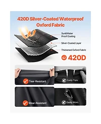 Sugift 420D Waterproof Golf Cart Cover for 2 Plus 2/4 Passenger Carts