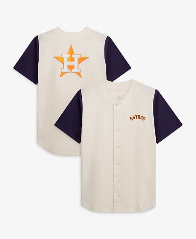 Fanatics Men's Cream Houston Astros Big Tall Full-Button Jersey