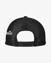New Era Men's Black Minnesota Twins Side Script 9FORTY A-Frame Trucker Adjustable Hat