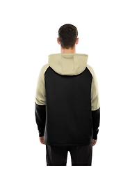New Era Men's Black Orleans Saints Combine Authentic Color Block Raglan Pullover Hoodie