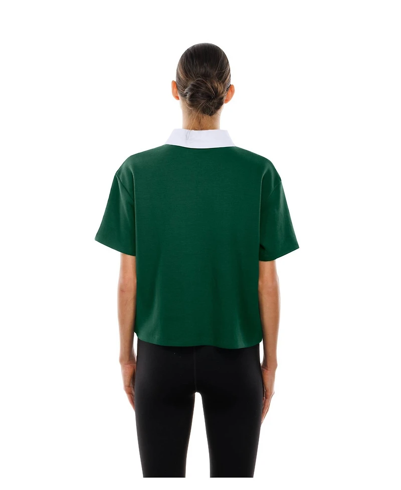 New Era Women's Green Bay Packers Cropped Boxy Polo