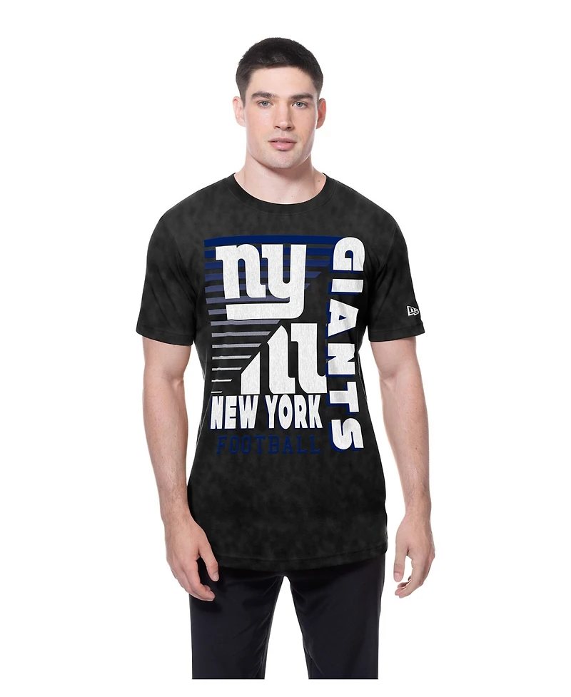 New Era Men's Black York Giants Enzyme Washed Oversized T-Shirt