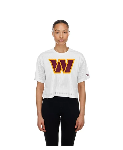 New Era Women's Washington Commanders Cropped Boxy Mesh T-Shirt
