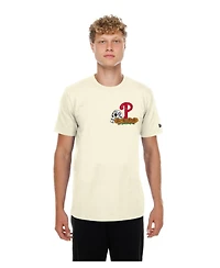 New Era Men's Natural Philadelphia Phillies Dia de los Muertos Sugar Skull T-Shirt