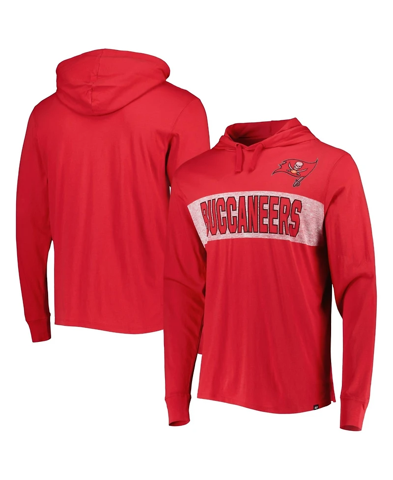 '47 Brand Men's Red Tampa Bay Buccaneers Field Franklin Hooded Long Sleeve T-Shirt