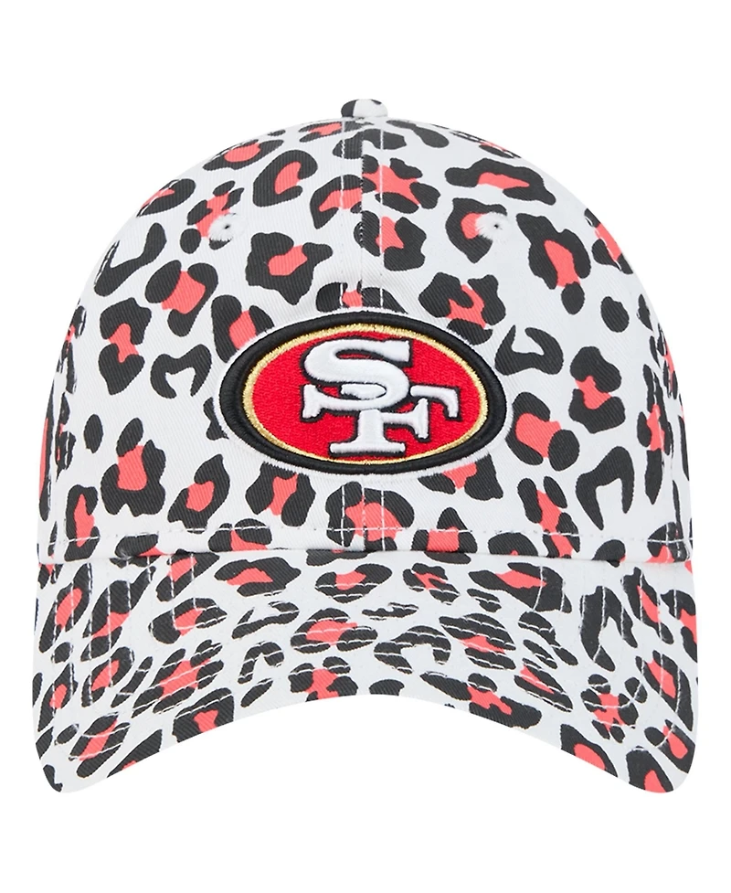 New Era Girls Toddler White San Francisco 49ers Active Leopard 9TWENTY Adjustable Hat