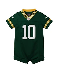 Nike Baby Boys and Girls Jordan Love Green Bay Packers Game Romper Jersey