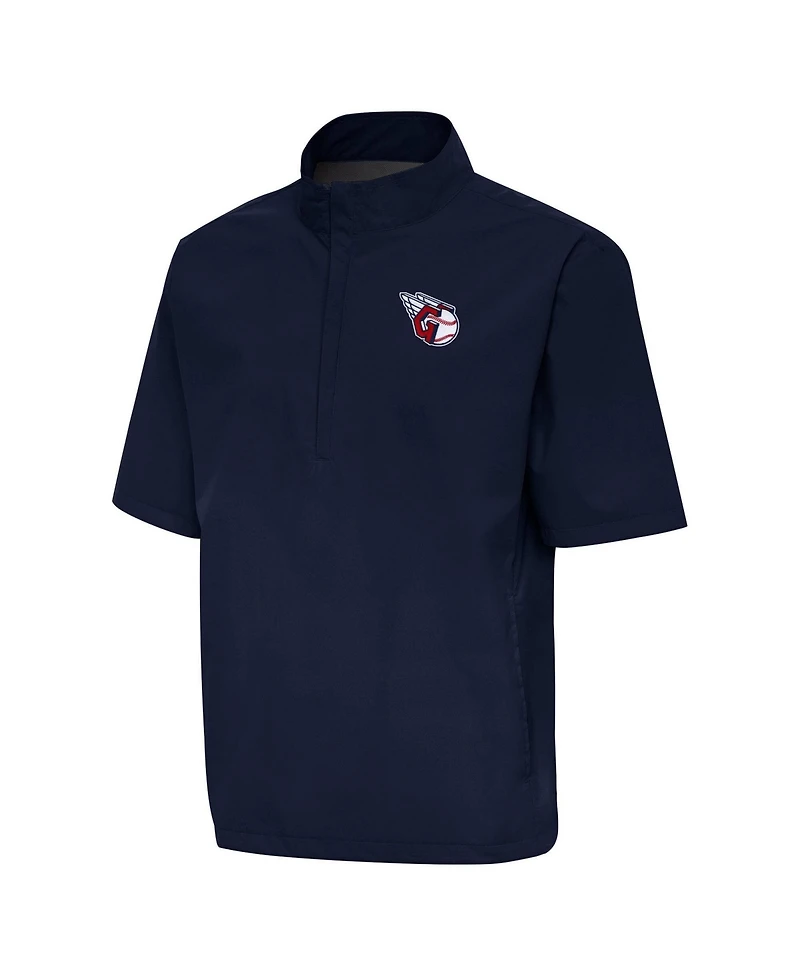 Antigua Men's Navy Cleveland Guardians Brisk Quarter-Zip Wind Shirt