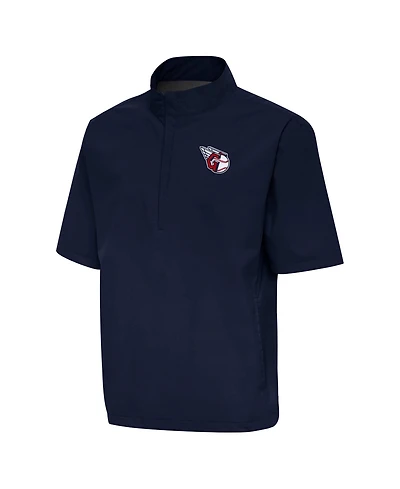 Antigua Men's Navy Cleveland Guardians Brisk Quarter-Zip Wind Shirt